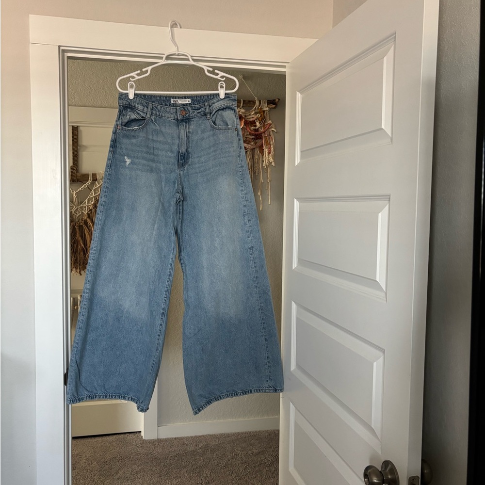 Zara High Rise Wide Leg Jeans